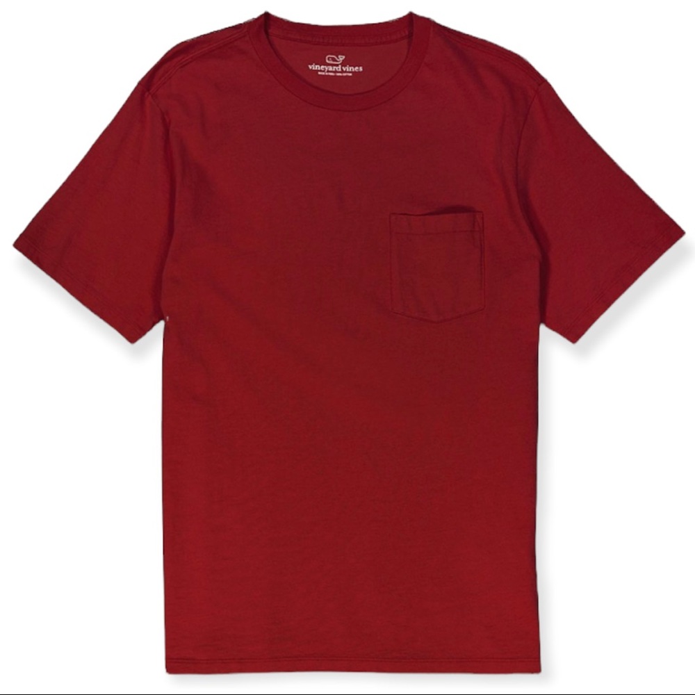 VINEYARD VINES Mens College T-Shirt Chest Pocket Crewneck Short Sleeve Tee